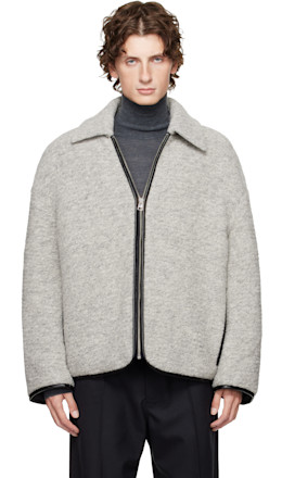 Gray Contrast Trim Casual Jacket - JW Anderson