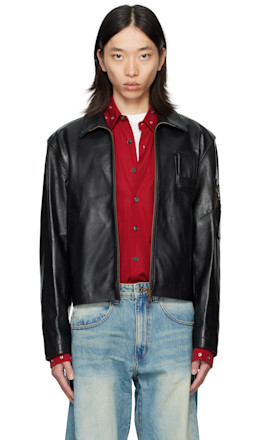 Black Pilot Leather Jacket - COOR