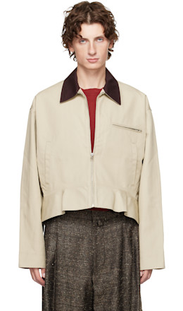 Beige Curved Hem Jacket - JW Anderson