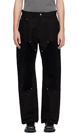 Black Carpenter Wide-Leg Jeans