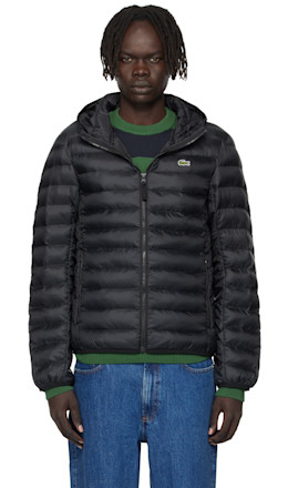 Black LS Light Puffer Jacket - Lacoste