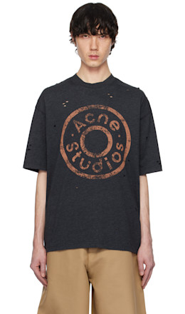 Gray Relaxed Fit Logo T-shirt - Acne Studios