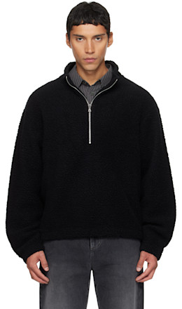 Black Common Half Zip Sweater - mfpen