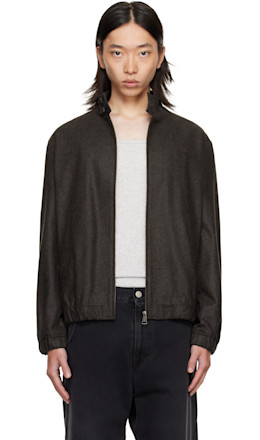 Brown Wool Harrington Jacket - Lacoste