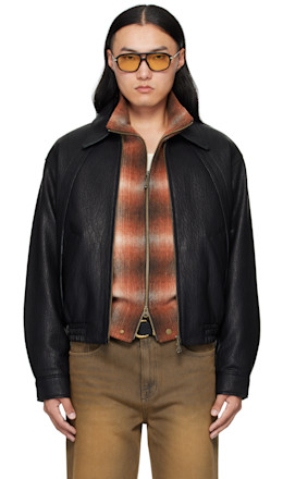 Black Rive Gauche Faux-Leather Jacket - MMIC