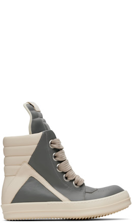 Gray Concordians Jumbolace Geobasket Sneakers - Rick Owens