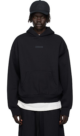 Black Classic Fit Fleece Hoodie - Fear of God ESSENTIALS