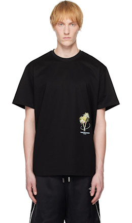 Black Palm Tree Graphic T-shirt - WOOYOUNGMI