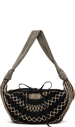 Black & Beige Fortune Croissant Filt Bag - LEMAIRE