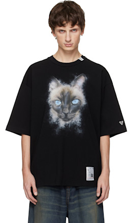 Black Cat Printed T-shirt