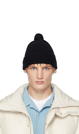 SSENSE Exclusive Black AURALEE Edition Night Knit Beanie - Tekla