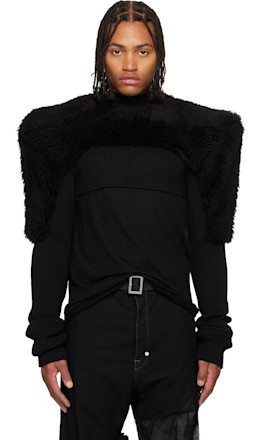 Black Concordians Tight Pullover Shearling Jacket - Rick Owens
