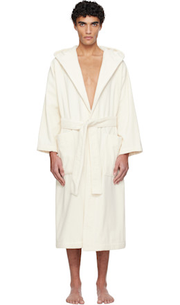 Off-White Terry Hooded Bathrobe