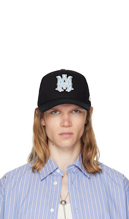 Black MA Outline Canvas Cap - AMIRI