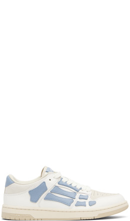 White & Blue Skel Top Low Sneakers - AMIRI