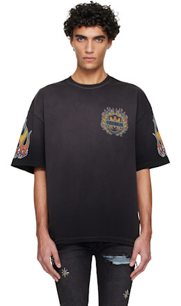 Black MA Flames Oversized T-shirt