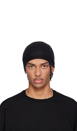 Black Temple Rasato Knit Beanie