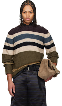 Multicolor Horizontal Stripe Knit Pullover Sweater