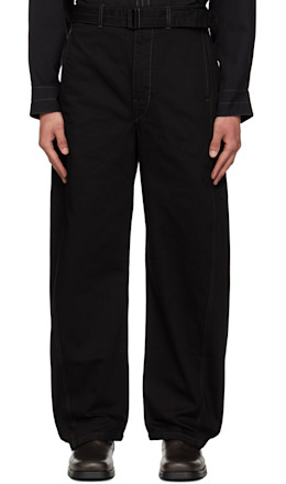 Black Twisted Belted Jeans