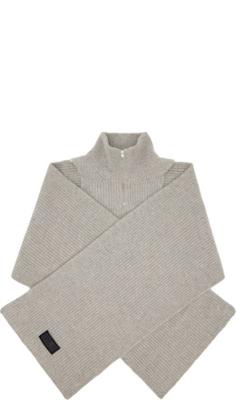 Gray Fisherman Knit Camionneur Scarf - MM6 Maison Margiela