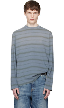 Blue & Gray Box Longsleeeve T-shirt - OUR LEGACY