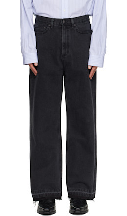 Black Wide-Leg Jeans - TONYWACK