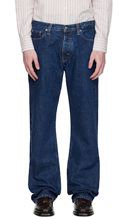 Navy Relaxed Bootcut Jeans - HOPE