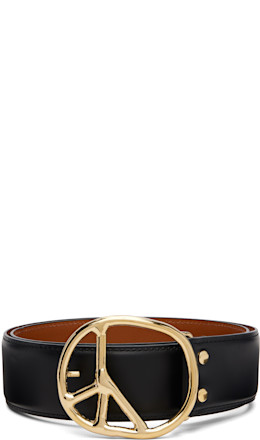 Black Peace Buckle Belt - NEEDLES