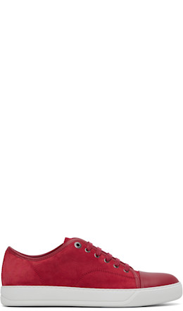 Red DBB1 Leather & Suede Sneakers - Lanvin