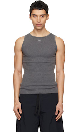 Gray Logo Patch Tank Top