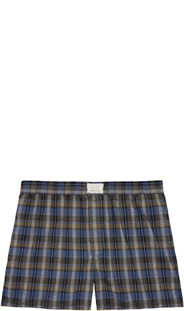Gray & Navy Plaid Boxer Shorts