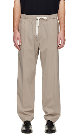Taupe Drawstring Trousers - MM6 Maison Margiela