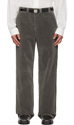 SSENSE Exclusive Gray Corduroy Trousers - Rier