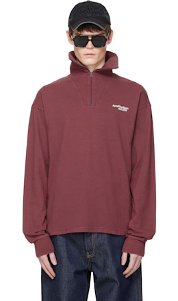 Red Zip-Up Logo Sweatshirt - Acne Studios