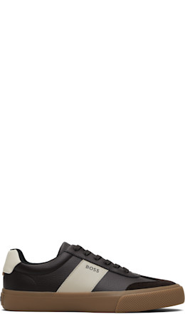 Brown Leather Stripe Logo Sneakers - BOSS