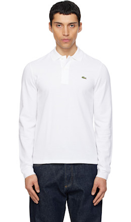 White Classic Fit Long Sleeve L.12.12 Polo - Lacoste
