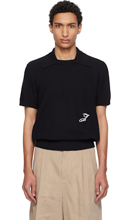 Black 'The J Knit' Polo