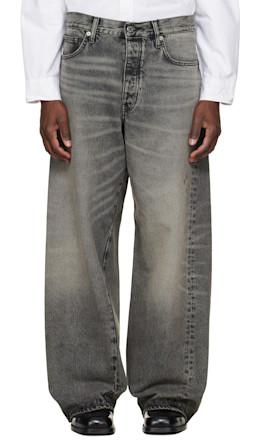 Gray Super Wide Twist Jeans