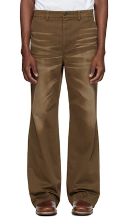 Brown Blues Flare Chino Trousers - MMIC