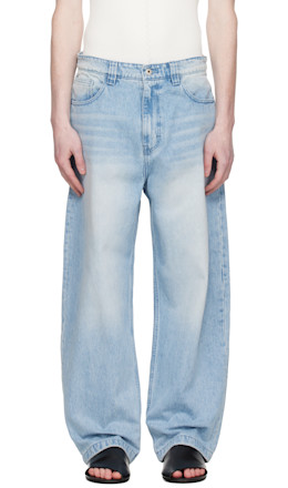 Blue Washed Baggy Fit Jeans - COOR