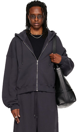Gray Washed Zip Hoodie