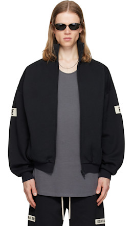 Black Logo Patch Track Jacket