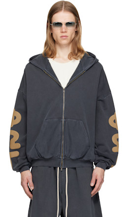 Gray 90's Zip-Up Hoodie