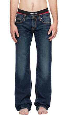 Indigo Slim Straight Jeans
