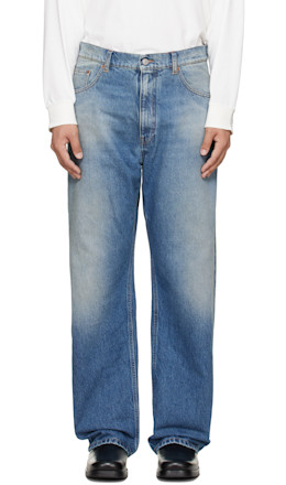 Blue Straight-Leg Jeans