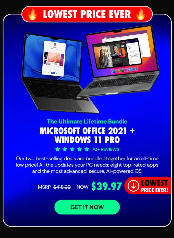 The Ultimate Microsoft Office Professional 2021 for Windows: Lifetime License + Windows 11 Pro Bundle