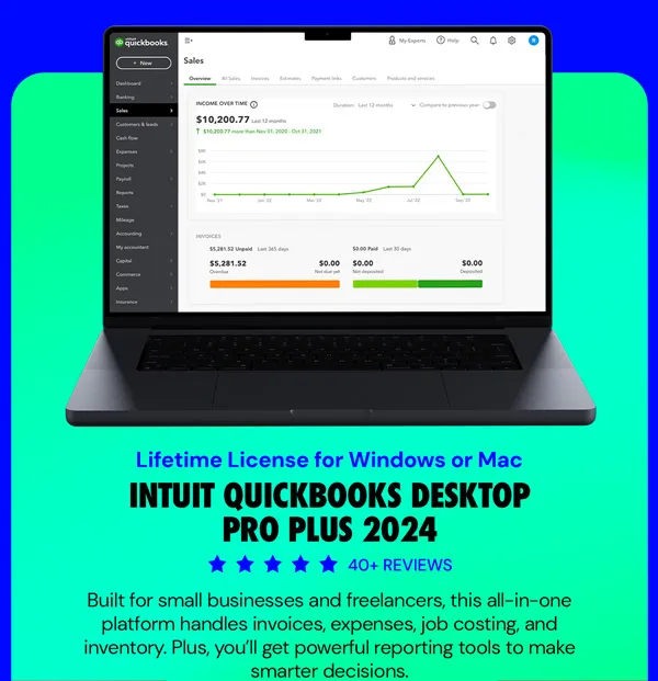Intuit QuickBooks Desktop Pro Plus 2024 (1 User): Lifetime License