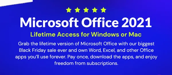 Microsoft Officel 2021 for Windows or Mac: Lifetime License