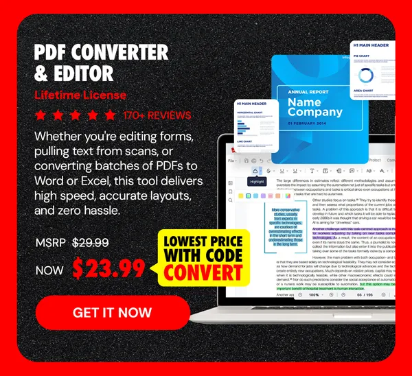 PDF Converter & Editor: Lifetime License
