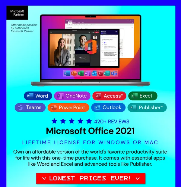 Microsoft Office 2021 for Windows or Mac: Lifetime License
